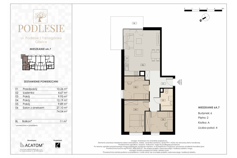 Apartament wakacyjny 74,04 m², piętro 2, oferta nr 6A.7