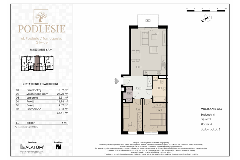 Apartament wakacyjny 66,41 m², piętro 2, oferta nr 6A.9
