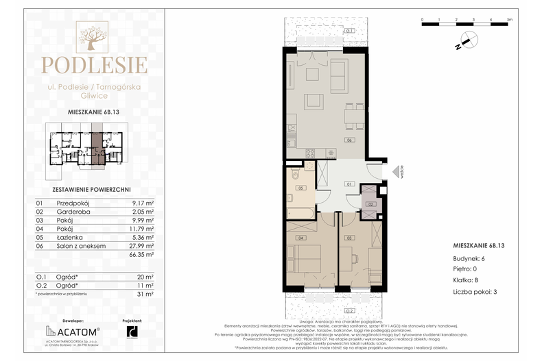 Apartament wakacyjny 66,35 m², parter, oferta nr 6B.13