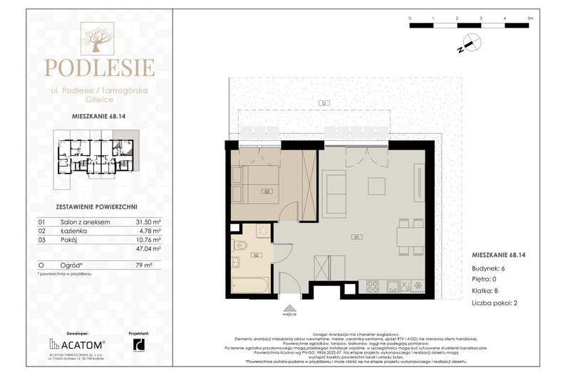 Apartament wakacyjny 47,04 m², parter, oferta nr 6B.14