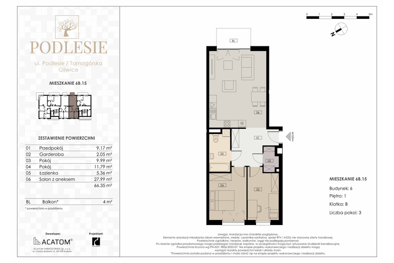 Apartament wakacyjny 66,35 m², piętro 1, oferta nr 6B.15