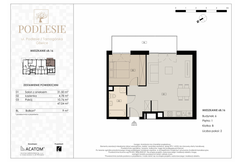 Apartament wakacyjny 47,04 m², piętro 1, oferta nr 6B.16