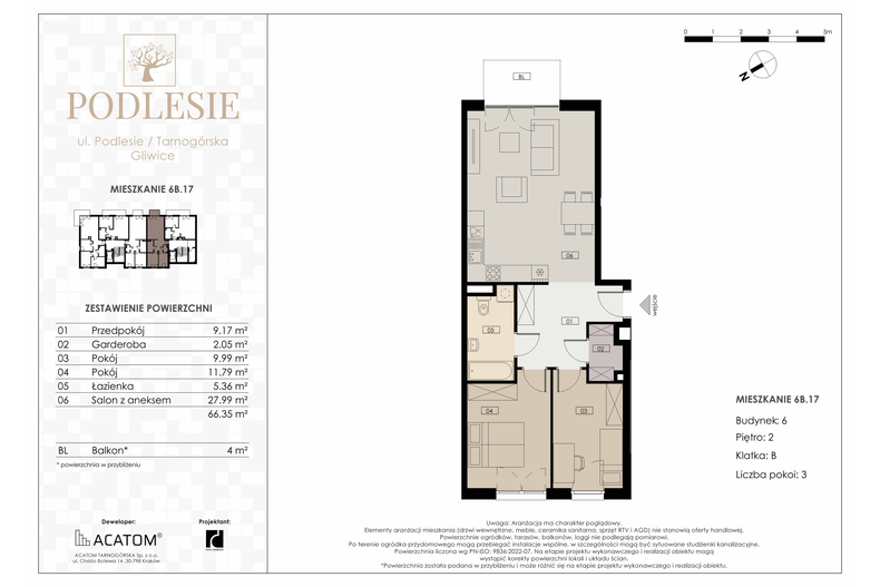 Apartament wakacyjny 66,35 m², piętro 2, oferta nr 6B.17