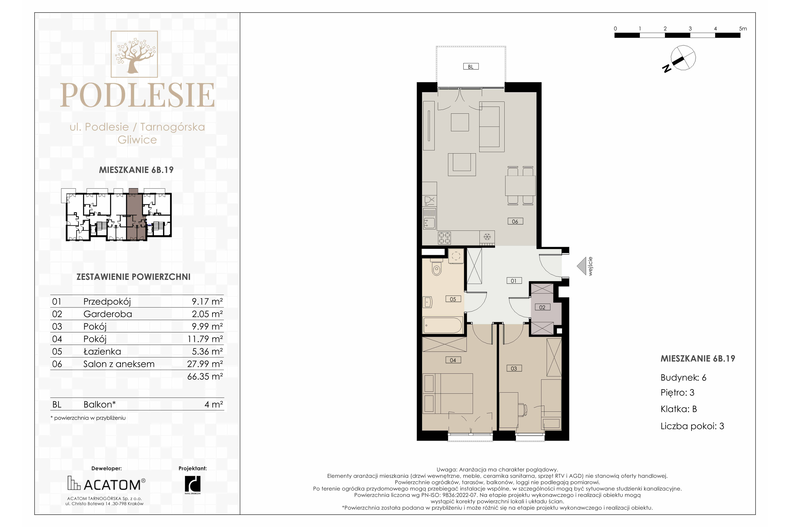 Apartament wakacyjny 66,35 m², piętro 3, oferta nr 6B.19