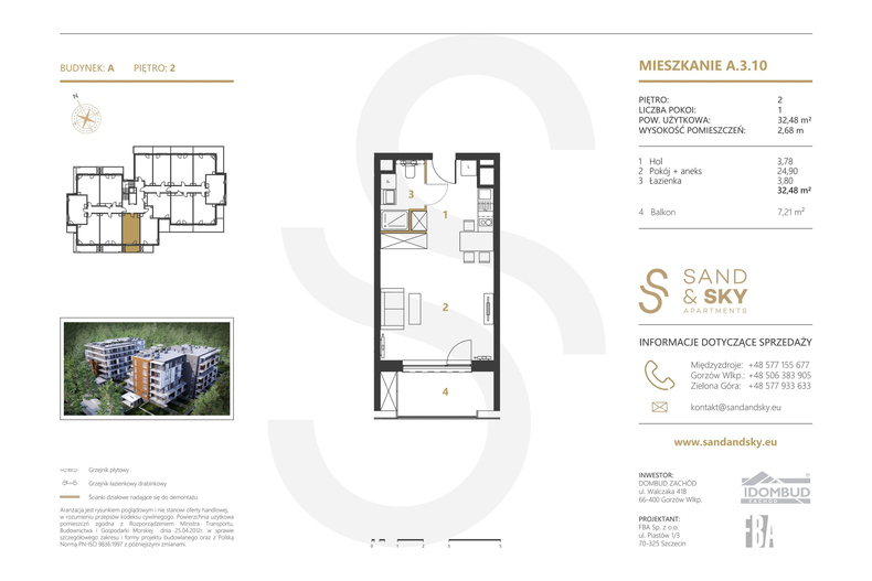 Apartament wakacyjny 32,48 m², piętro 2, oferta nr A/3/10