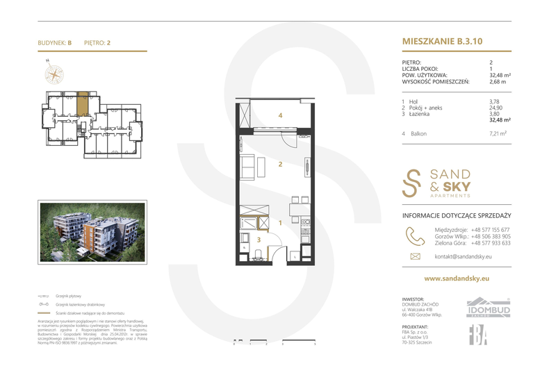 Apartament wakacyjny 32,48 m², piętro 2, oferta nr B/3/10