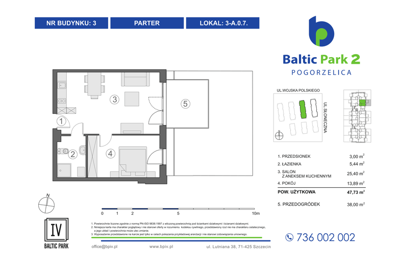 Apartament wakacyjny 47,73 m², parter, oferta nr 3-A.0.7