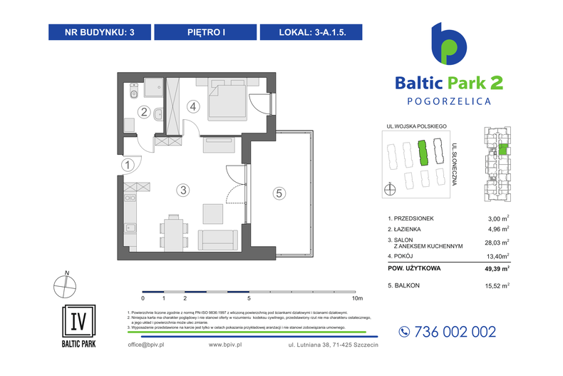 Apartament wakacyjny 49,39 m², piętro 1, oferta nr 3-A.1.5