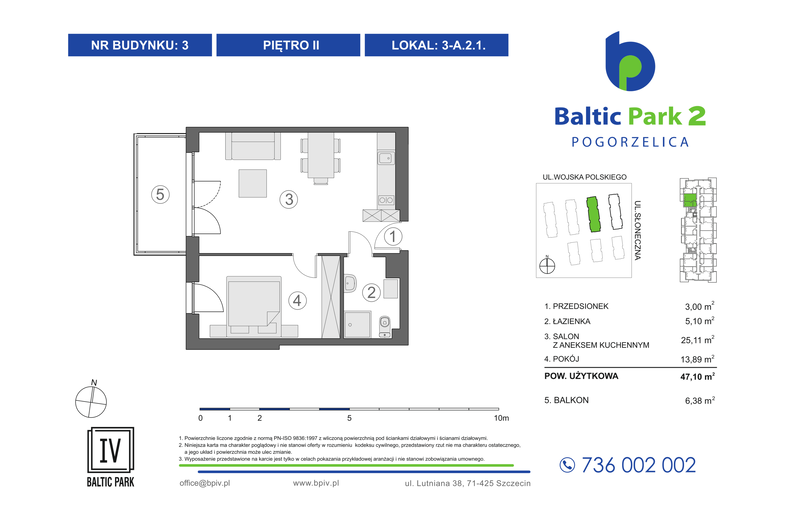 Apartament wakacyjny 47,10 m², piętro 2, oferta nr 3-A.2.1