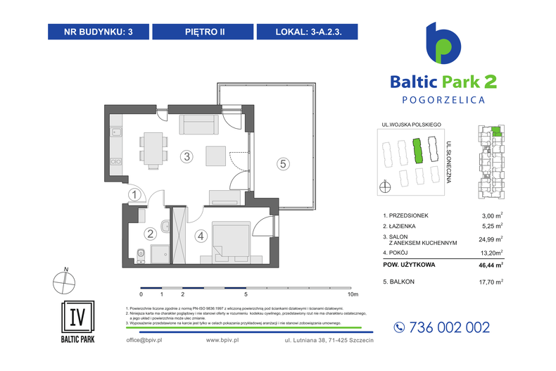 Apartament wakacyjny 46,44 m², piętro 2, oferta nr 3-A.2.3