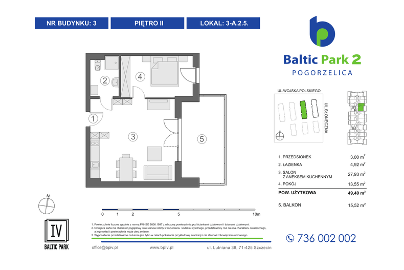 Apartament wakacyjny 49,40 m², piętro 2, oferta nr 3-A.2.5
