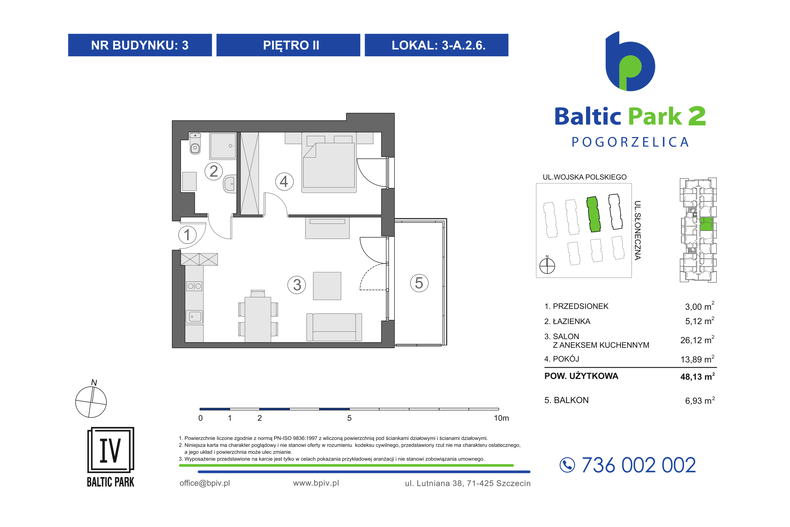 Apartament wakacyjny 48,13 m², piętro 2, oferta nr 3-A.2.6