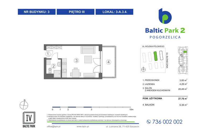 Apartament wakacyjny 27,78 m², piętro 3, oferta nr 3-A.3.4