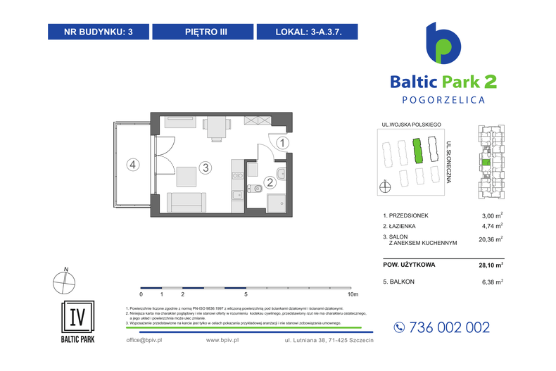 Apartament wakacyjny 28,10 m², piętro 3, oferta nr 3-A.3.7