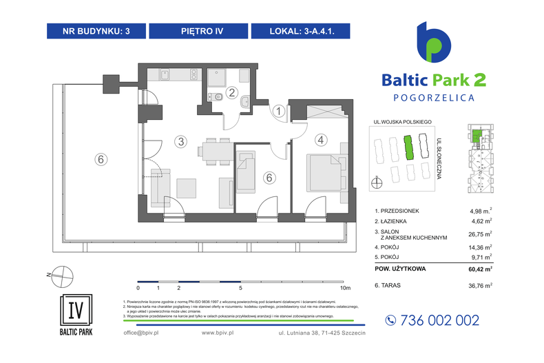 Apartament wakacyjny 60,42 m², piętro 4, oferta nr 3-A.4.1