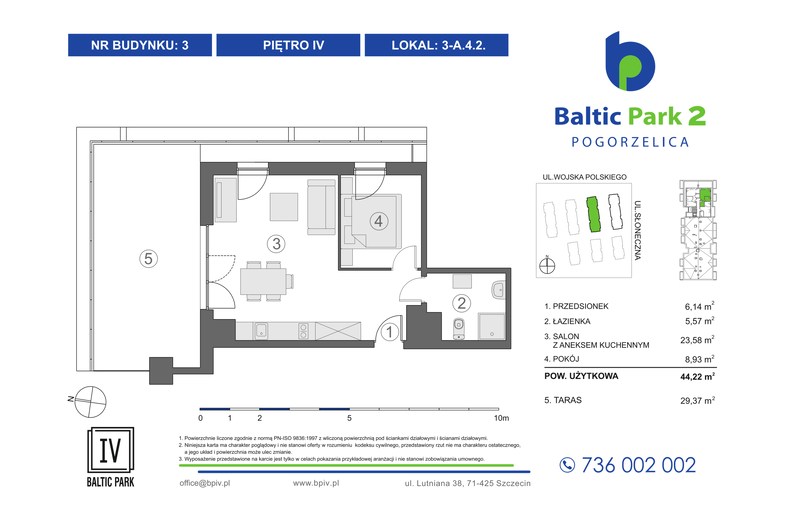 Apartament wakacyjny 44,22 m², piętro 4, oferta nr 3-A.4.2