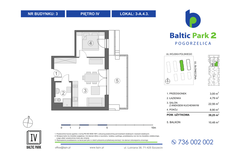 Apartament wakacyjny 39,25 m², piętro 4, oferta nr 3-A.4.3