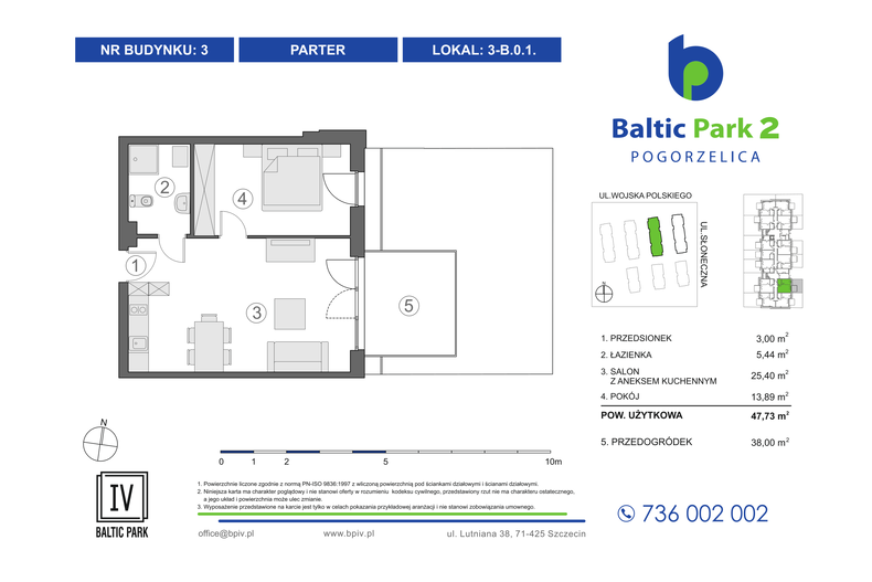 Apartament wakacyjny 47,73 m², parter, oferta nr 3-B.0.1