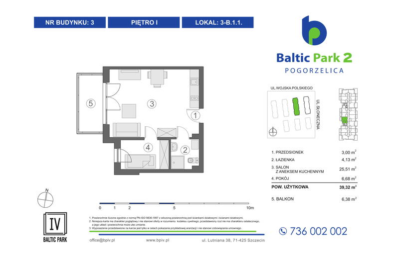 Apartament wakacyjny 39,32 m², piętro 1, oferta nr 3-B.1.1