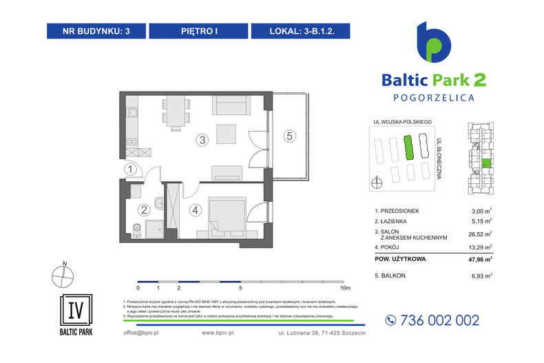 Apartament wakacyjny 47,96 m², piętro 1, oferta nr 3-B.1.2