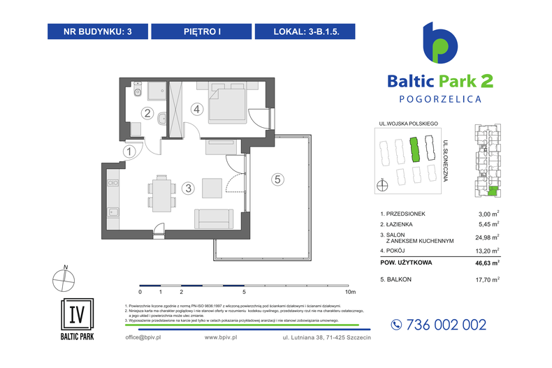 Apartament wakacyjny 46,63 m², piętro 1, oferta nr 3-B.1.5