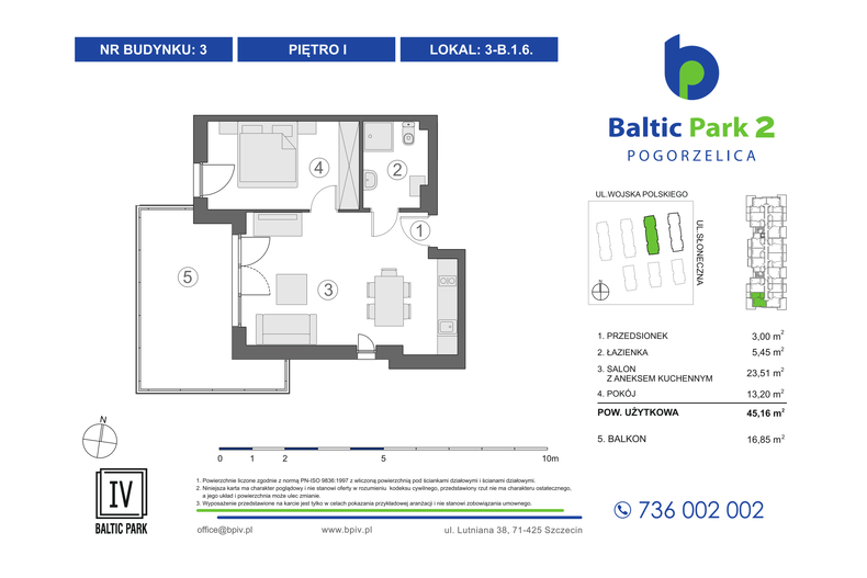 Apartament wakacyjny 45,16 m², piętro 1, oferta nr 3-B.1.6