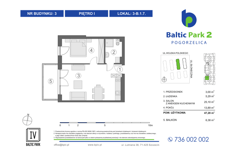 Apartament wakacyjny 47,28 m², piętro 1, oferta nr 3-B.1.7
