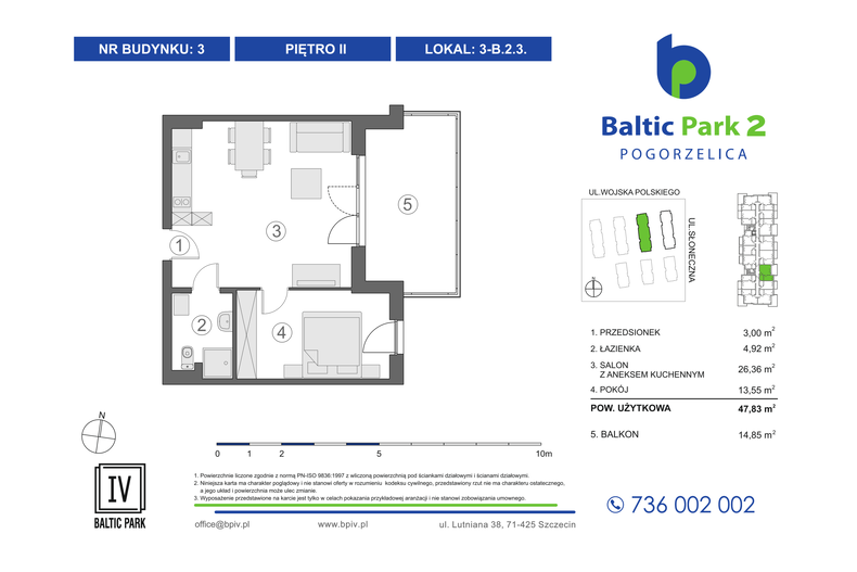 Apartament wakacyjny 47,83 m², piętro 2, oferta nr 3-B.2.3