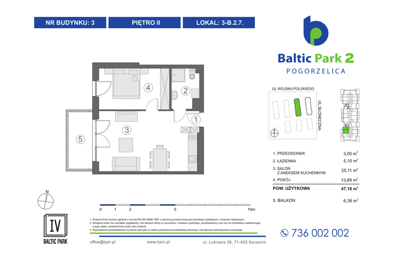 Apartament wakacyjny 47,10 m², piętro 2, oferta nr 3-B.2.7
