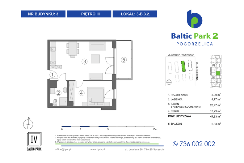 Apartament wakacyjny 47,53 m², piętro 3, oferta nr 3-B.3.2