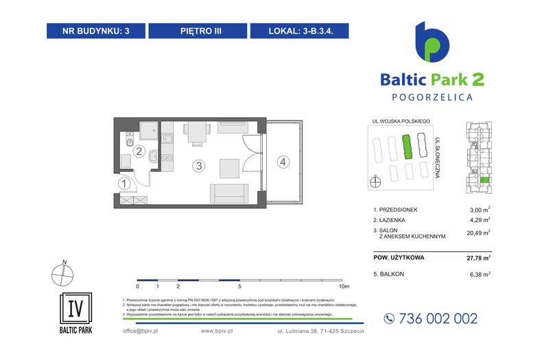 Apartament wakacyjny 27,78 m², piętro 3, oferta nr 3-B.3.4