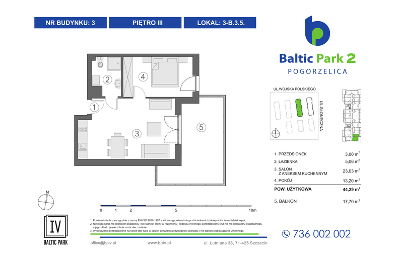 Apartament wakacyjny 44,29 m², piętro 3, oferta nr 3-B.3.5