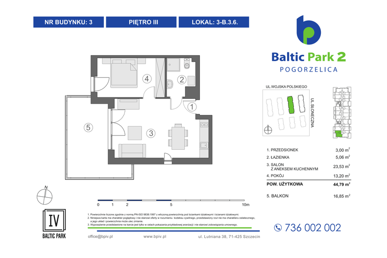 Apartament wakacyjny 44,79 m², piętro 3, oferta nr 3-B.3.6
