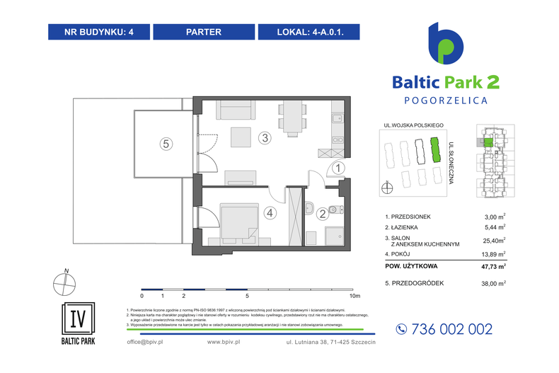Apartament wakacyjny 47,73 m², parter, oferta nr 4-A.0.1