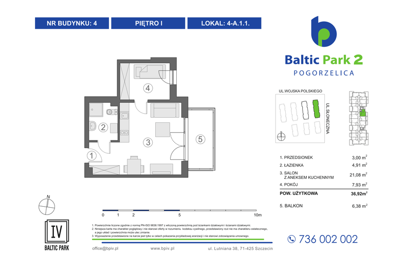 Apartament wakacyjny 36,92 m², piętro 1, oferta nr 4-A.1.1