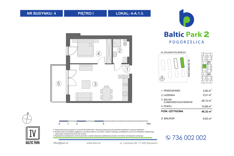 Apartament wakacyjny 48,32 m², piętro 1, oferta nr 4-A.1.3