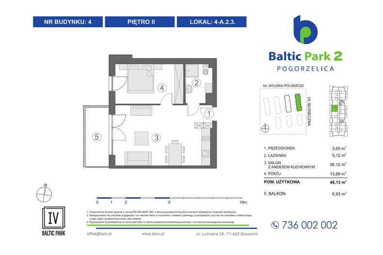 Apartament wakacyjny 48,13 m², piętro 2, oferta nr 4-A.2.3