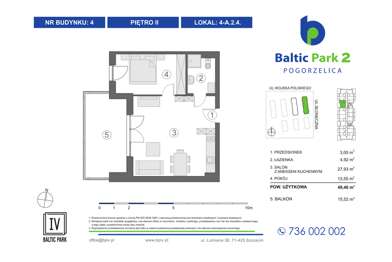 Apartament wakacyjny 49,40 m², piętro 2, oferta nr 4-A.2.4