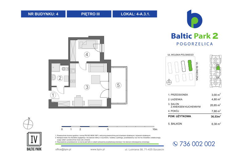 Apartament wakacyjny 36,53 m², piętro 3, oferta nr 4-A.3.1