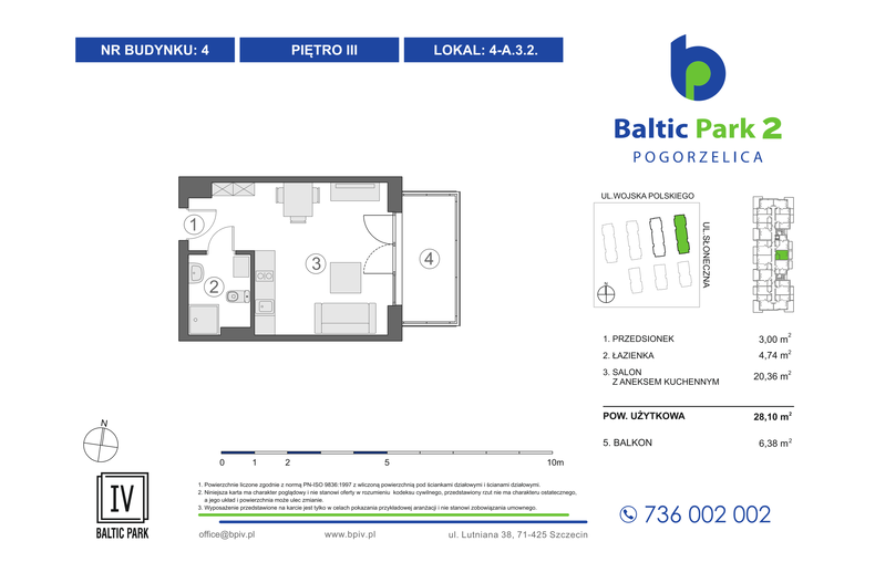 Apartament wakacyjny 28,10 m², piętro 3, oferta nr 4-A.3.2