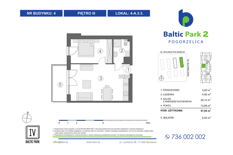 Apartament wakacyjny 47,95 m², piętro 3, oferta nr 4-A.3.3