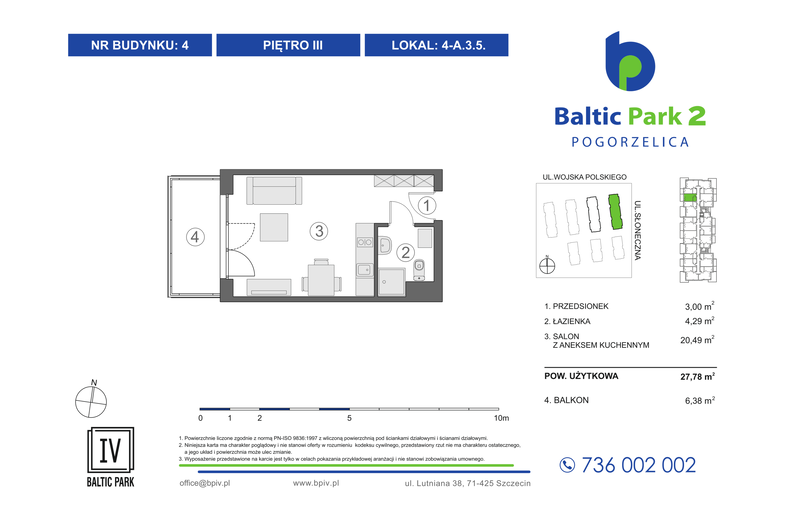Apartament wakacyjny 27,78 m², piętro 3, oferta nr 4-A.3.5