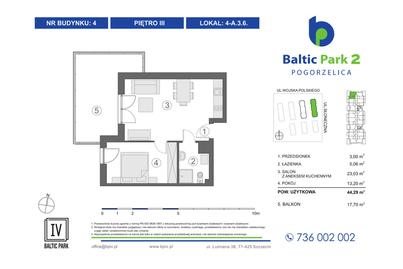 Apartament wakacyjny 44,29 m², piętro 3, oferta nr 4-A.3.6