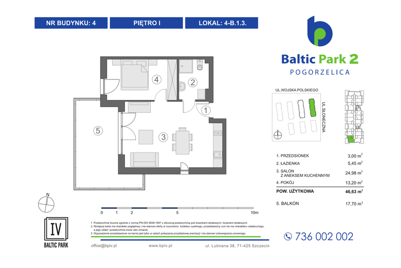 Apartament wakacyjny 46,63 m², piętro 1, oferta nr 4-B.1.3
