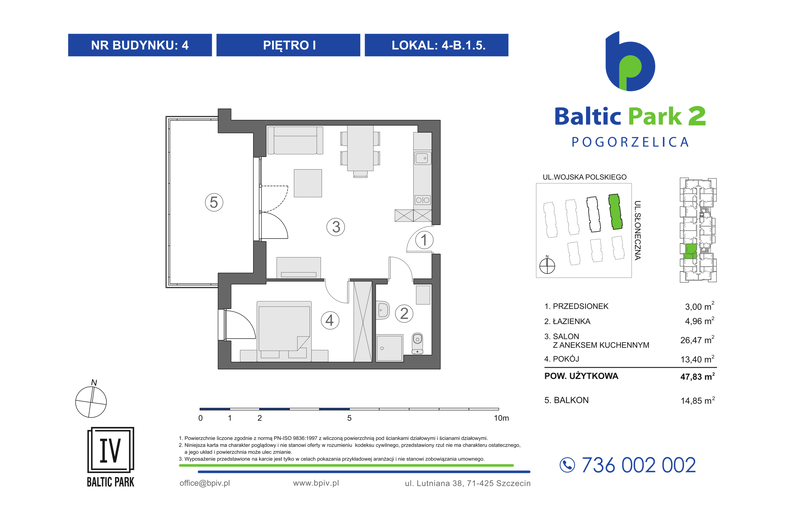 Apartament wakacyjny 47,83 m², piętro 1, oferta nr 4-B.1.5