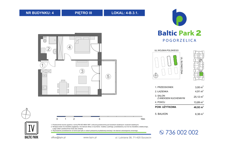 Apartament wakacyjny 46,92 m², piętro 3, oferta nr 4-B.3.1