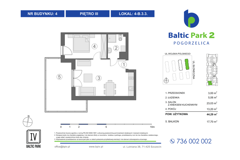 Apartament wakacyjny 44,29 m², piętro 3, oferta nr 4-B.3.3