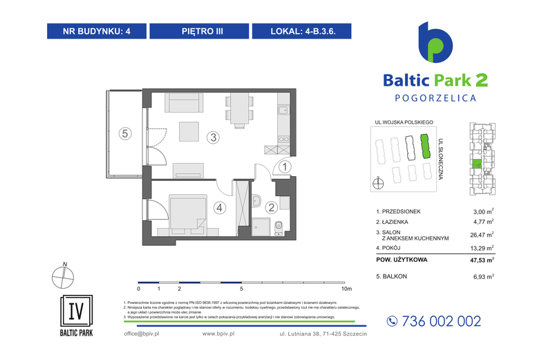 Apartament wakacyjny 47,53 m², piętro 3, oferta nr 4-B.3.6