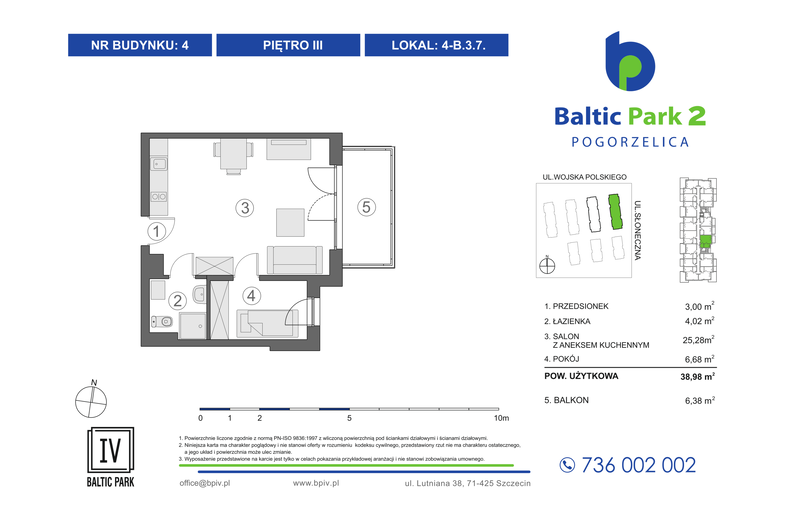 Apartament wakacyjny 38,98 m², piętro 3, oferta nr 4-B.3.7