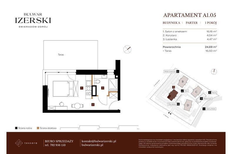 Apartament wakacyjny 24,69 m², parter, oferta nr A1.05